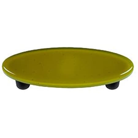 Palacedesigns Chartreuse Oval Glass Cabinet Pull - Black Post PA706451